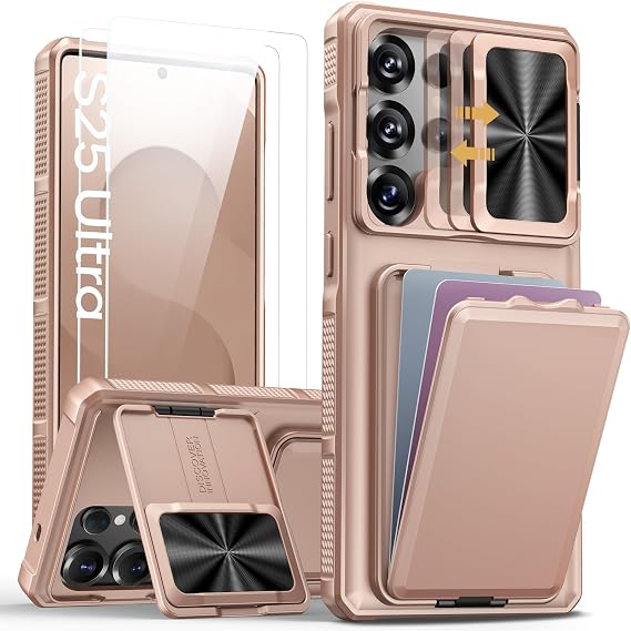 SSLOTSCASE for Samsung Galaxy S25 Ultra Case, Rose Gold