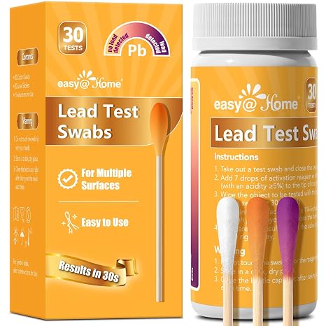 Easy@Home Lead Test Kit, 30 Rapid Testing Swabs for Lead Detected