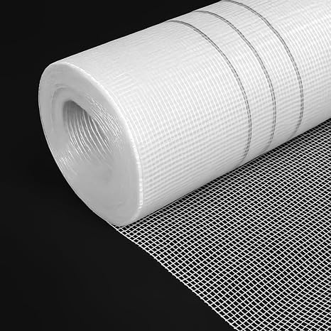 1 x 164 ft Fiberglass Mesh Roll White Plastering Mesh Enhanced Strength and Stability for Wall Crack Interior Exterior Wall Construction and Ceilings Seam Repair Reinforcement