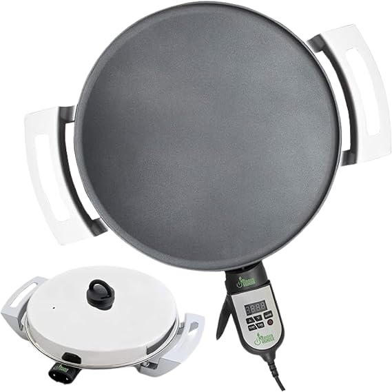 Addis Griddle (Mitad/Mogogo) 16 inch Digital Electric Griddle for Injera, Lefse, Pancake Even Heat Distribution
