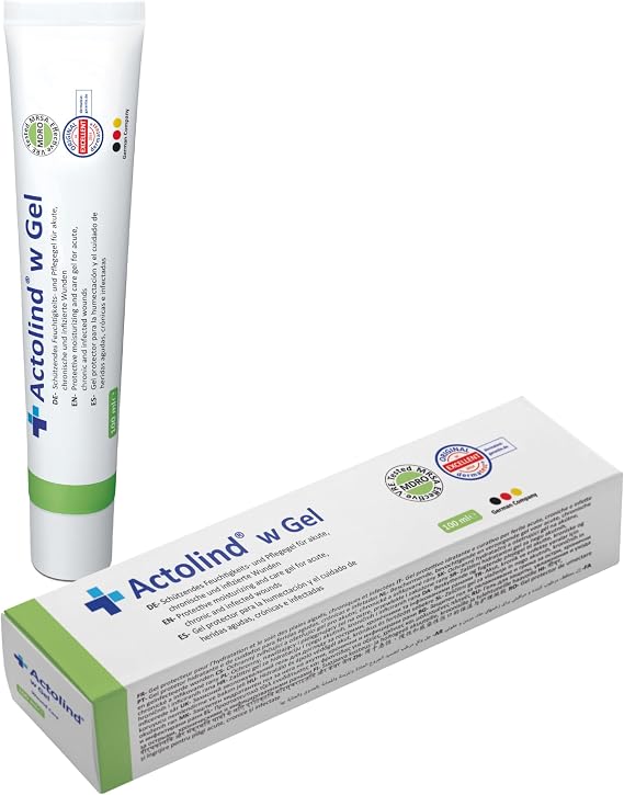 Actolind w Gel – Akut, Kronik ve Enfekte Yaralar ile Yanıklar İçin Yara Bakım Jeli | Temizlik, Nemlendirme ve Koruma Sağlar | CE Sınıf III | PHMB İçerikli | MPG'ye Uygun (100 ml)