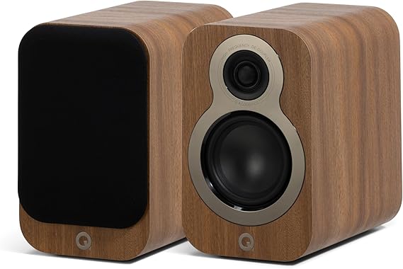 Q ACOUSTICS 3010c Compact Bookshelf Speakers - Pair - 2-Way Reflex Enclosure Type, 4" Bass Driver, 0.9" Tweeter - Stereo/Passive Speakers for Home Theatre Sound System (Pin Oak)
