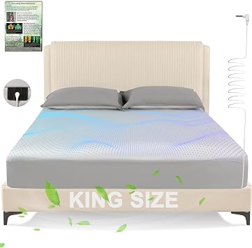 Grounding Sheets King Size,Earth Grounded Fitted Bed Sheet 10% Pure Silver Fiber + 90% Organic Cotton, Bed Grounding Kit with grounding Cord for Improved Sleep & WellnessGray,King - 80"x78"x15"