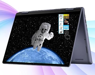 Dell Inspiron 14 2-in-1 FHD Touchscreen 2025 Upgraded Laptop Computer | AMD Ryzen 5 6-Core Beat i7-12650H| 8GB DDR5 RAM| 512GB SSD128GB Portable SSD| Backlit KB| FP Reader| Windows 11| RK Bundle