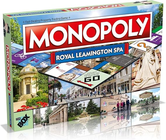 Winning Moves Royal Leamington Spa Monopoly Board Game, Tour around the board, buy, sell and trade your way to success, makes a great gift for ages 8 plus
