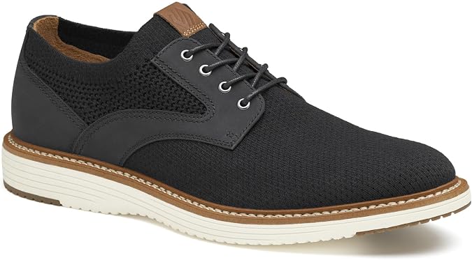 Johnston & Murphy Men's Upton Knit Plain Toe Lace Up Dress Casual Shoe