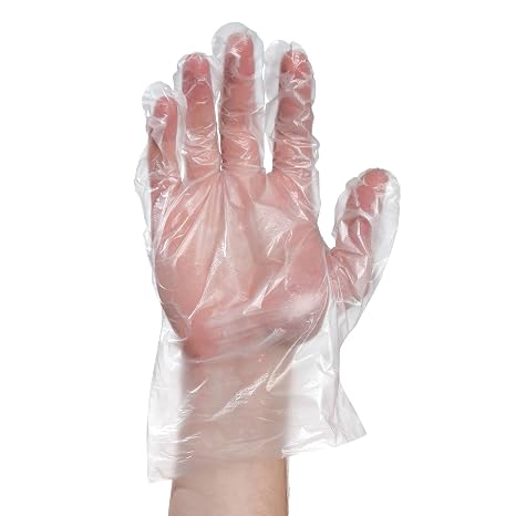 elara FPE102-4P Easyfit Food Service Disposable Poly Glove, Embossed Texture, LDPE, Latex Free, PVC Free, BPA Free, Size Medium (Case of 2000),White