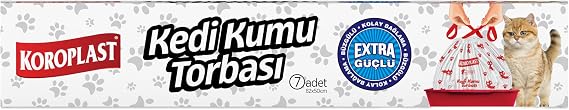 Büzgülü Kedi Kumu Poşeti 7'li Set, 82x50 cm Extra Güçlü Büzgülü Kolay Bağlama, Pratik Sızdırmaz Kullan-At Torbası, Kedi Tuvalet Kabına Uygun, Hijyenik Temizlik Sağlayan Kedi Kumu Torbası