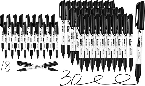 coruscant Fine Point Permanent Markers Bulk, 18 and 30 Pack Quickly Drying