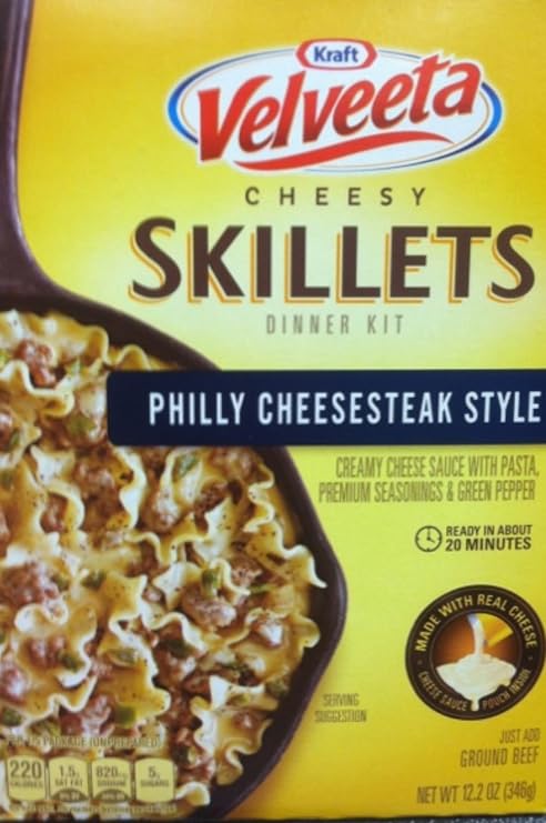 Kraft, Velveeta, Cheesy Skillets, Philly Cheesesteak, 12.2oz Box (Pack of 4)