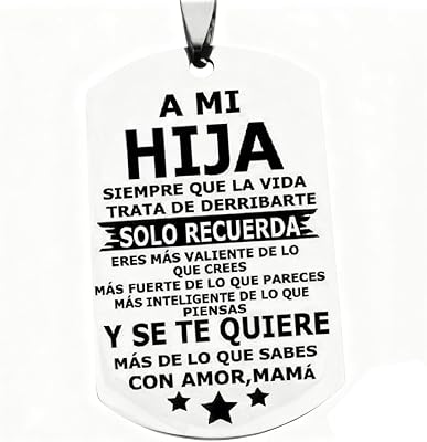 U2by Spanish Keychain for Daughter and Son, A Mi Hija A Mi Hijo Motivational Gift from Mom