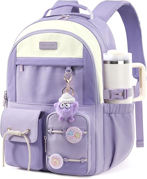 LOVEVOOK School Backpack for Girls Ages 8-16,Cute Student Bookbag for Kids
