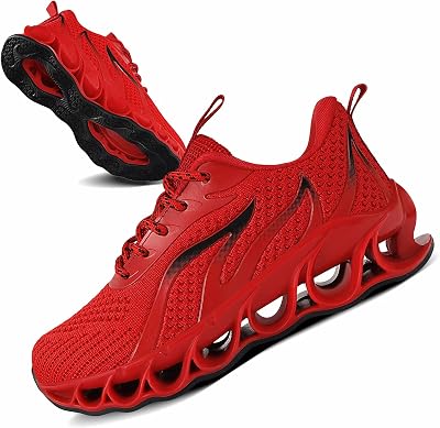 UMIYE Kids Running Shoes Fashion Sneaker Breathable Athletic Running Shoe Tennis for Boys Girls Red