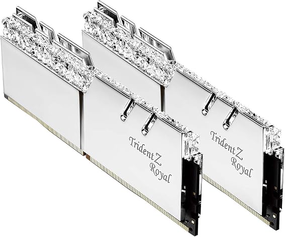 G.SKILL Trident Z Royal Series DDR4 RAM (XMP) 64GB (2x32GB) 3600MT/s CL18-22-22-42 1.35V Intel AMD Desktop Computer Memory U-DIMM - Silver (F4-3600C18D-64GTRS)