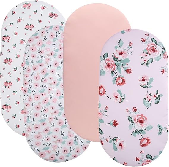 Bassinet Sheets 4 Pack Compatible with Halo Bassinest Swivel Sleeper