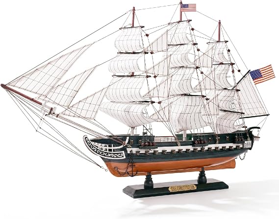 NAUTIMALL USS Constitution Wooden Model Ship 27" Replica Nautical Sailboat Decor