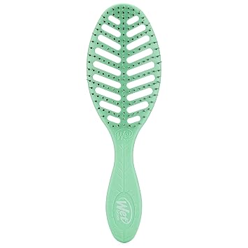 Wet Brush Go Green Speed Dry Hair Brush, Green - Vented Design & Ultra Soft HeatFlex Bristles - Ergonomic Handle Manages Tangle & Uncontrollable Hair - Pain-Free Hair Accessories