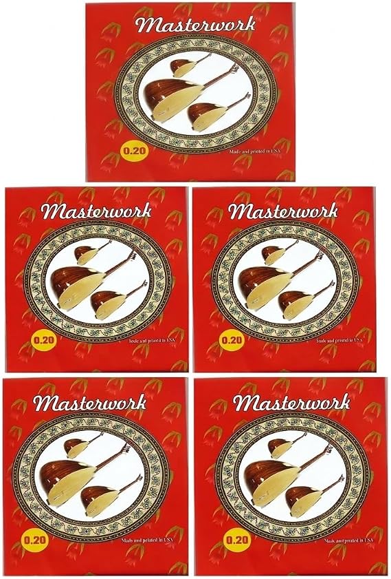 MASTERWORK 0,20 Çelik Uzun Sap Bağlama Teli – 5 Takım | Dayanıklı ve Parlak Tonlu Saz Telleri