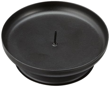 Genware NEV-PCH7 Pillar Candle Holder, 75 mm Diameter, Black