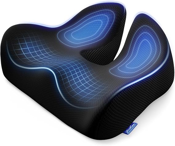 ZIKEE 6" Thickened Donut Pillow Seat Cushion for Hemorrhoid Pain Relief | Ergonomic Memory Foam Seat Cushion, Widened Cutout for for Tailbone, Sciatica, Pressure Sores, Pregnancy, Postpartum Recovery
