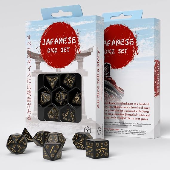 Q-Workshop Japanese Dice Set Deep Night Firefly
