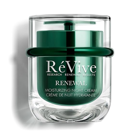 ReVive Renewal Moisturizing Night Cream, Anti-Aging Face Moisturizer for Dry & Dull Skin, Helps Improve Texture & Radiance, with RV Renewal Peptide, Glycolic Acid & Papain Enzyme, 1.7 oz / 50 mL
