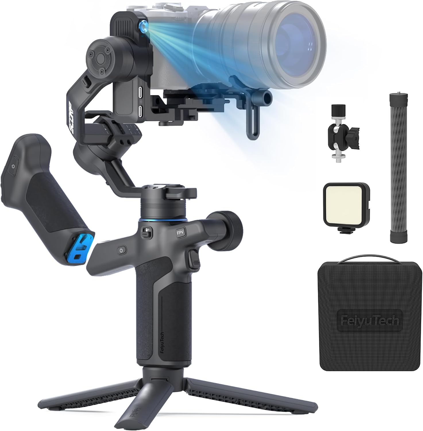 [OFFICIAL] Feiyutech SCORP Mini 3 Pro [Combo] 3 Axis AI Tracking Gimbal Stabilizer for CameraAction CameraSmartphone,Detached Grip HandleWireless Control,2KG Payload,Native Vertical Shooting