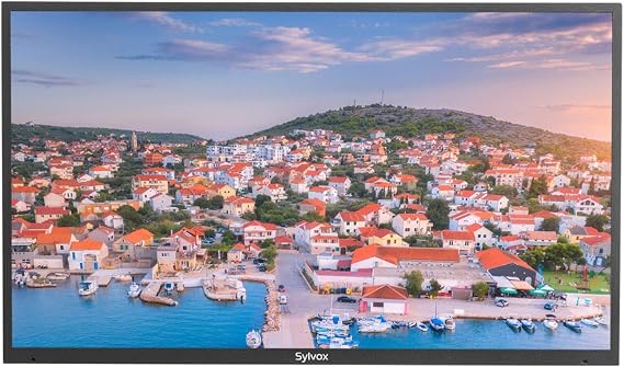 SYLVOX Outdoor TV, 55 inch Waterproof 4K Smart TV, Outdoor Television Support Bluetooth WiFi for Full Sunshine Areas 2000nits (Pool Series)