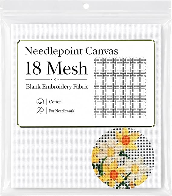 18 Mesh Needlepoint Canvas,20" X 18" Cotton Blank Canvas Sheets