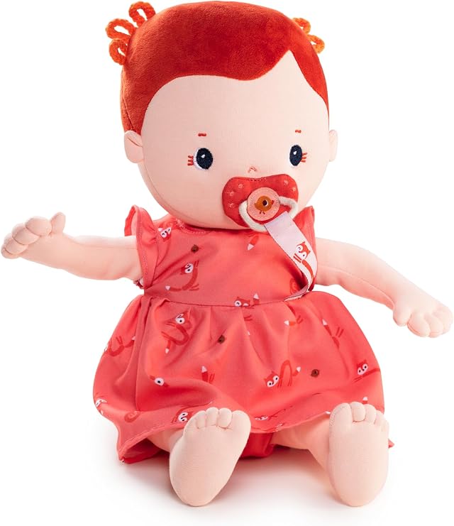 LILLIPUTIENS, Rose, Fabric Baby Doll with Dummy and Clothes, From 2 Years