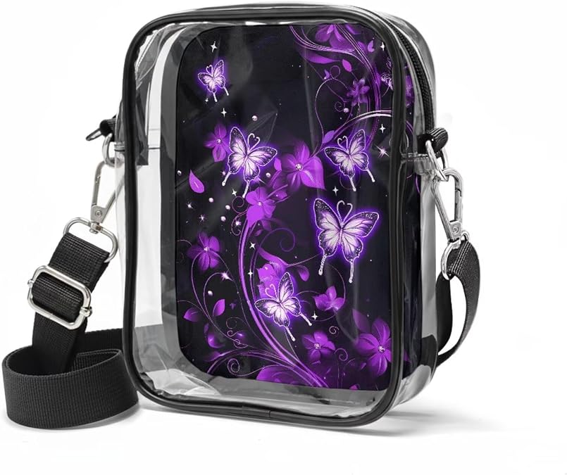 Clear Crossbody Bag for Men Women Small Shoulder Bag with Adjustable Strap Clear Purse Waterproof 8.3 * 6.5 * 2.36