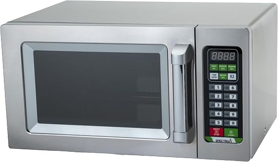 Winco 0.9 Cubic Feet Commercial Microwave, Touch Controls | Commercial-grade, Stainless steel, 5 power levels, 1000W power, Great for Reheating, Quick Service and Break Rooms