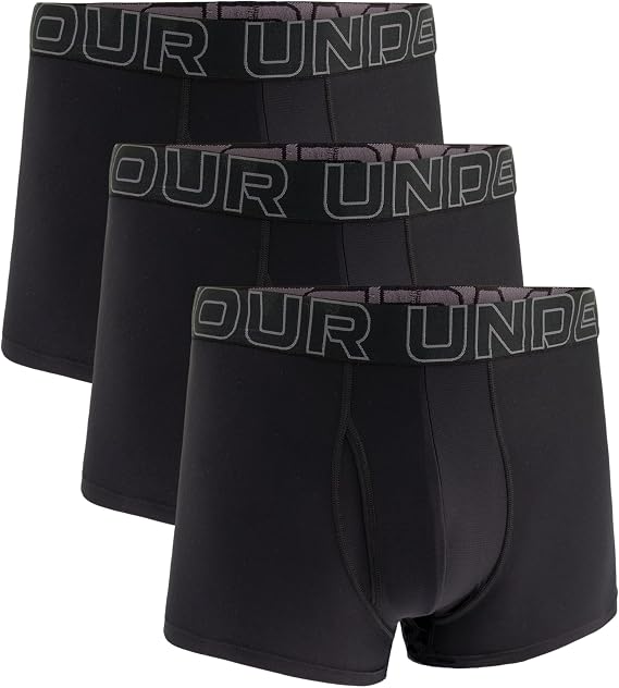 Under Armour Men's 3-Pack Performance Tech Boxer Brief, 3" Inseam – Breathable, Moisture Wicking, Soft Touch, All-Day Comfort