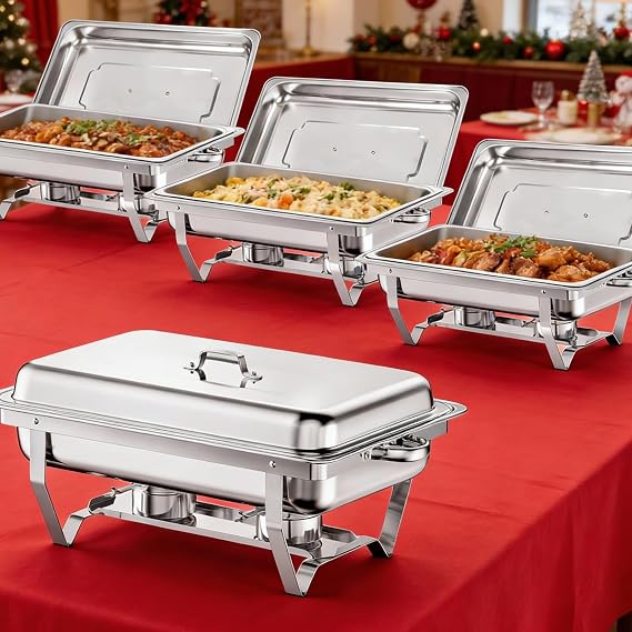 Chafing Dishes for Buffet Set 4 Pack 9QT Chafing Dish Buffet Set