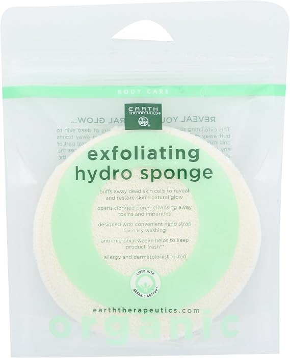 Organic Cotton Exfoliating Hydro Sponge Earth Therapeutics - 1 Pack