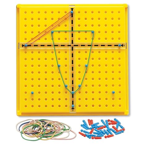 hand2mind XY Coordinate Pegboard (Moveable X-Y Axis), Geoboards with Rubber Bands, Geometry Board, Middle School Math Manipulatives, Rubber Band Peg Board, Geometric Shapes for Classroom | Geometry Board, Middle School Math Manipulatives, Rubber Band Peg Board, Geometric Shapes for Classroom, Coordinate Pegboard