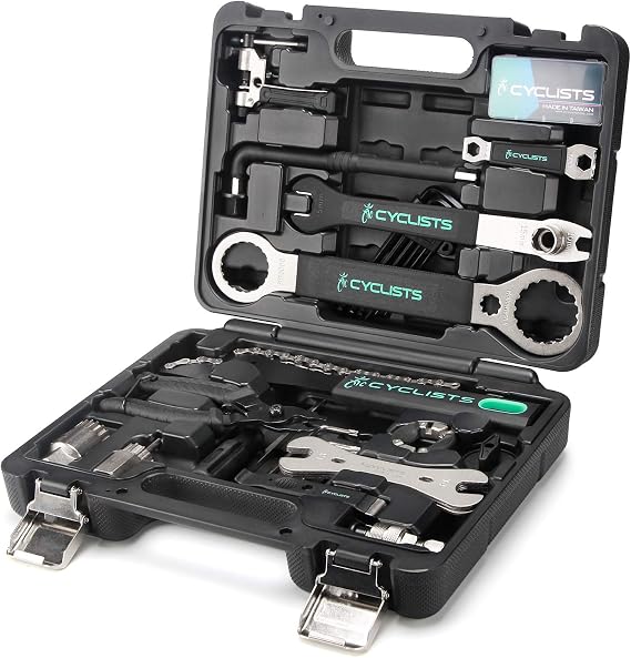 cyclists 23 Piece Bike Tool Kit - Bicycle Repair Tool Box Compatible - Mountain/Road Bike Maintenance Tool Set with Storage Case
