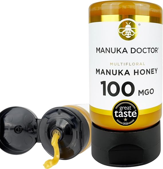 MANUKA DOCTOR | MGO 100 Squeezy Manuka Honey Multifloral | 300g | 100% Pure New Zealand Honey | Certified RAW | Non-GMO | Independently Lab Tested | BPA-Free & Recyclable