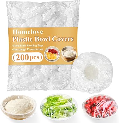 Homelove 200pcs Plastic Bowl Covers Food Cover Dish Covers, Reusable Elastic Stretch Fresh Keeping Bags, Kitchen Dining Plate Bread Proofing Food Storage Covers, Universal Kitchen Plastic Wrap