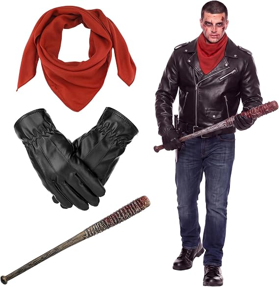 3 Pcs Wired Bat 24.4'' Halloween Costume Set with Scarf Gloves
