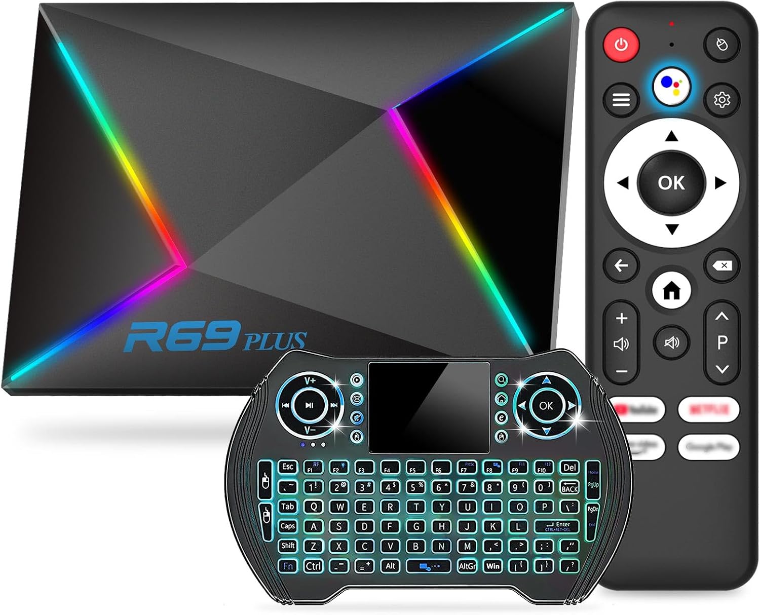 Android TV Box 14.0 with Mini Wireless Keyboard