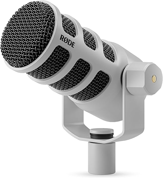 RDE PodMic Cardioid Dynamic Broadcast Microphone - White