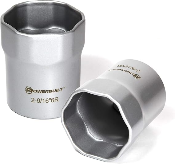 Powerbuilt 2-9/16 Inch Rounded Wheel Bearing Lock Nut Socket, 6 Point Hex, Dodge Trucks Manual Hubs - 647067