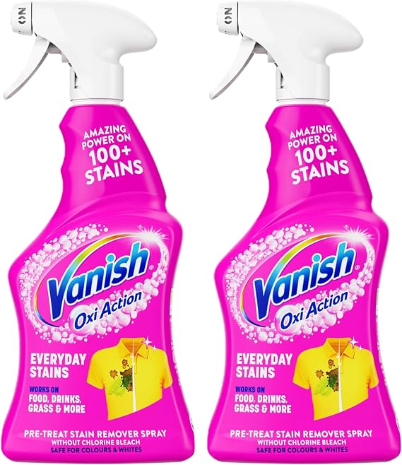 Vanish Oxi Action Powerspraycarpet and Upholstery Stain Remover 500 ml (Pack of Two)