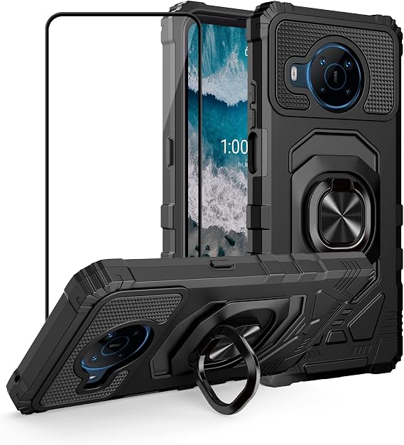 Ailiber for Nokia X100 Phone Case, Magnetic Stand, Screen Protector-Black