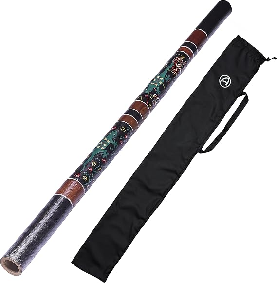 Bamboo Didgeridoo 120cm Green Gecko Design with Warm Low Tone