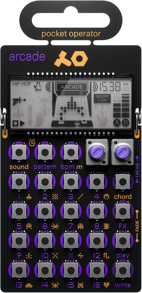Teenage Engineering Pocket Operator PO-20 Arcade, Synthesizer and Sequencer, with Parameter Locks, Chord Control and Punch-in Effects