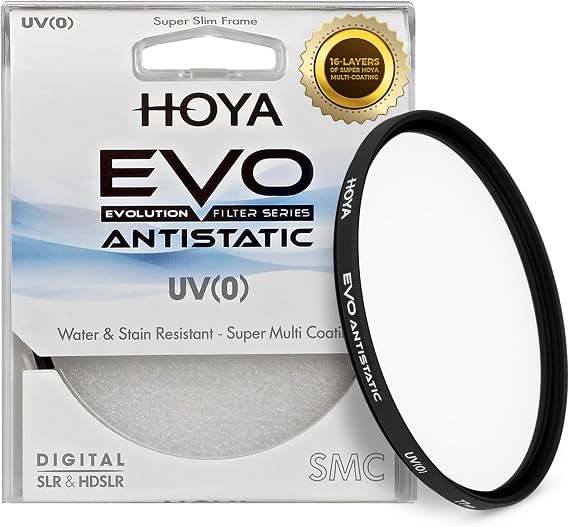 Hoya EVO Antistatic 95mm UV Filter Camera Filters with 16-Layer SMC Coating, 5mm Thick, UV Optical Glass for Superior Resolution - Dust, Stain & Scratch-Resistant for Clear & Distortion-Free Images