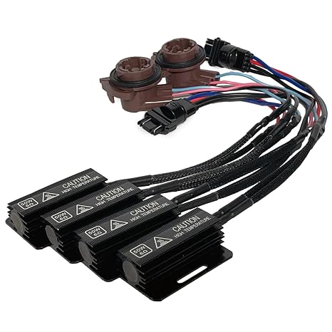 3157 LED Load Resistor Adapter 50W 6Ohm Upgraded Canbus Decoder Fix DRL Turn Signal Tail Light Error Code Hyper Flashing Wiring Relay Harness