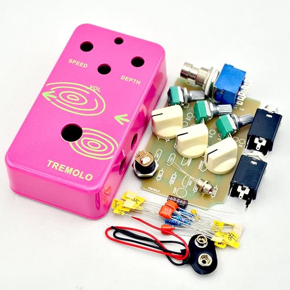 LANDTONE Build Your Own Tremolo Effects Pedal kits with 1590B Pink